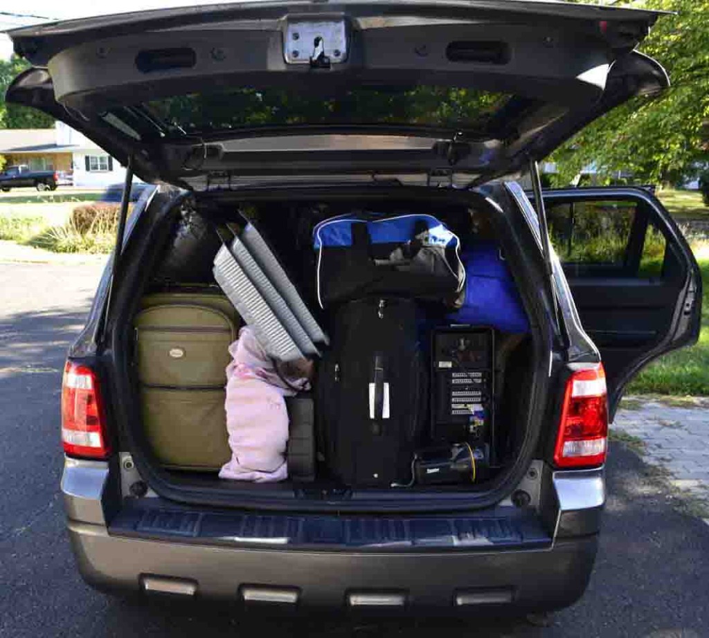 Packed to the brim, we relied upon side mirrors to make our way through America's ever-challenging highways.