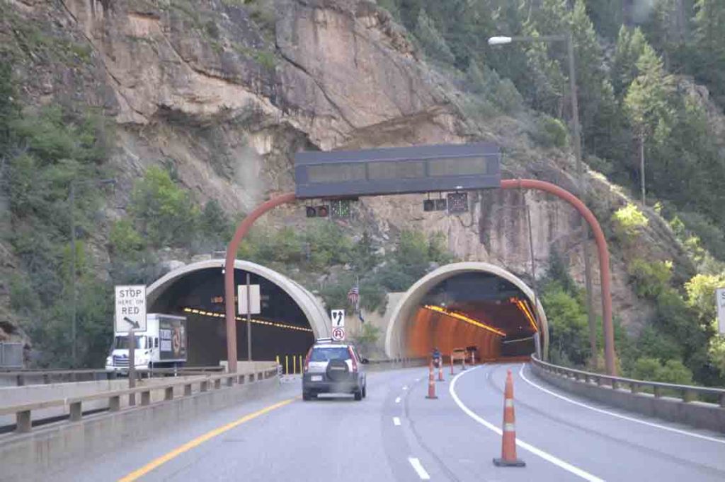 The 12.5-mile section of viaducts, bridges and tunnels along I-70 were opened in 1992. 