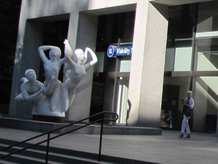 The Quest, an outdoor marble sculpture and fountain, was carved from a single 200-ton block of marble and situated in front of the Standard Insurance Company's building at 900 SW Fifth Avenue in Portland. The sculpture, carved in Italy from a single 200-ton block of white marble quarried in Greece, was installed in 1970. According to its artist, Count Alexander von Svoboda, the figures represent man's eternal search for brotherhood and enlightenment.