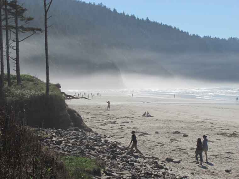 Mist hugging Cape Kiwanda creates surreal feeling in the middle of the afternoon.